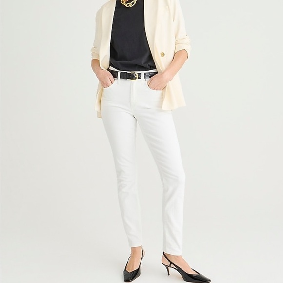 J.Crew Tall Classic White High Rise Toothpick Skinny Jeans Capsule Preppy Sz 28T - Picture 4 of 15